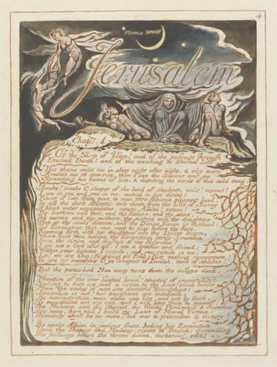 Jerusalem, plate 4 from Jerusalem, 1804-20 by William Blake